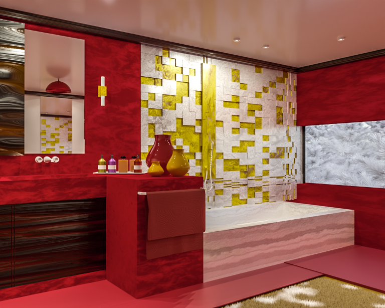 Une salle de bain en hiver