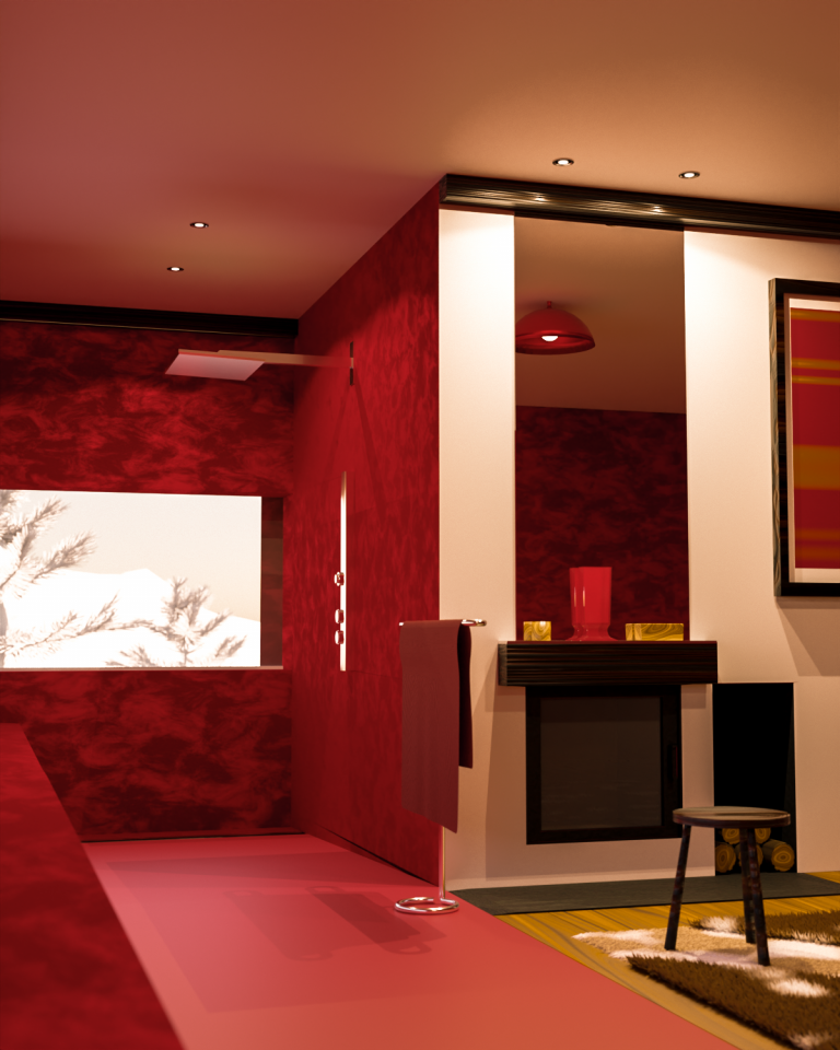 Une salle de bain en hiver