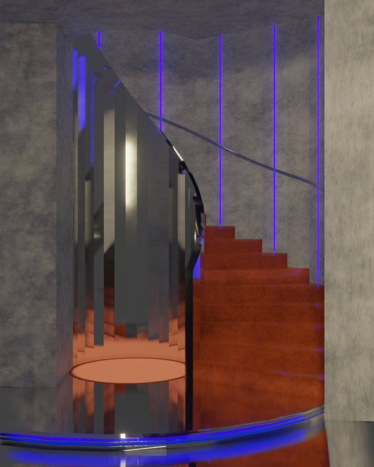 Escaliers Art Déco Néons